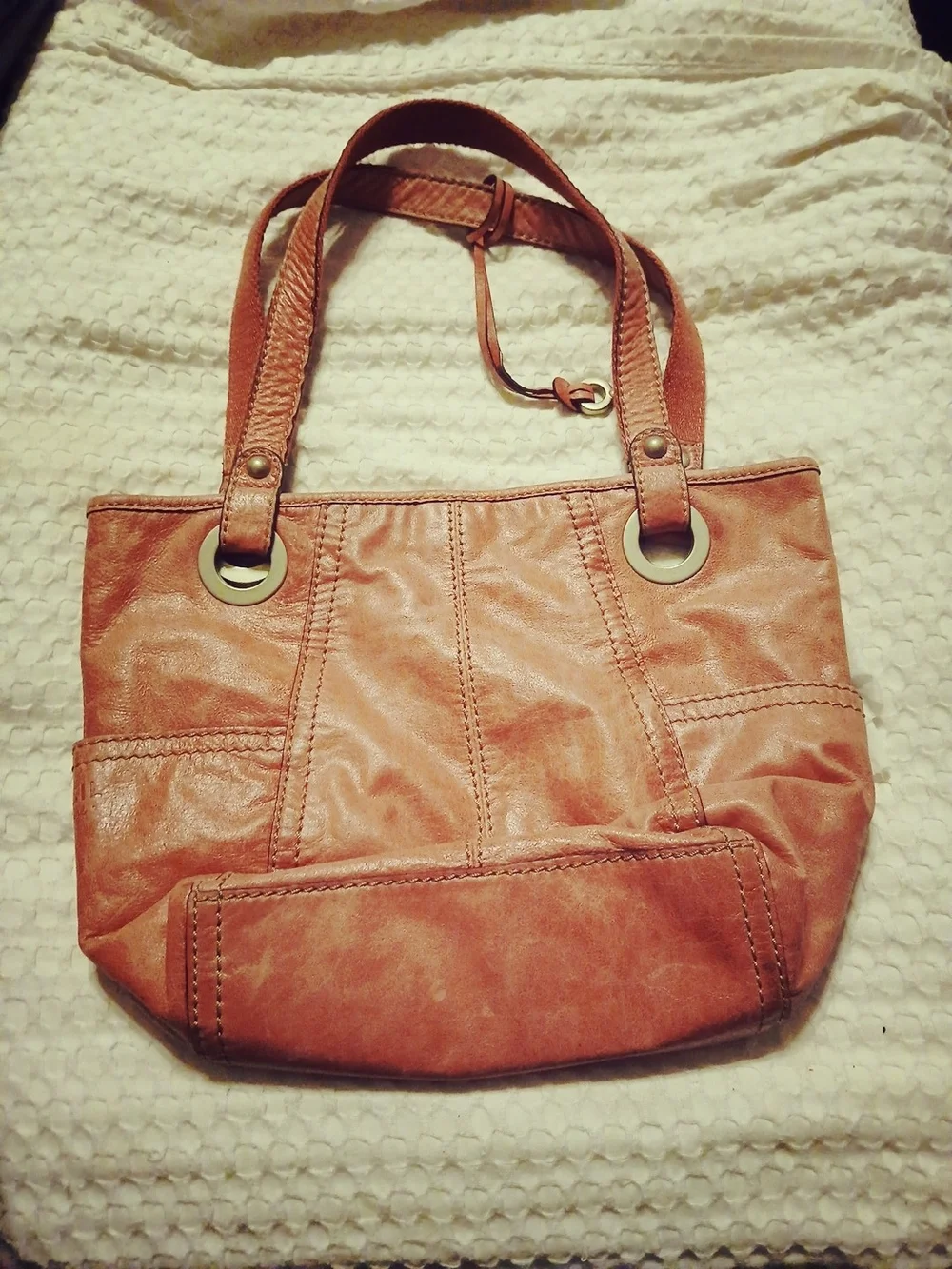 Women's Tan Leather-Effect Shoulder Tote